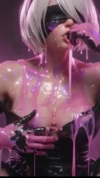 2b Nier Automaten mit dickem rosa schleim bedeckt - Ahegao-zusammenstellung