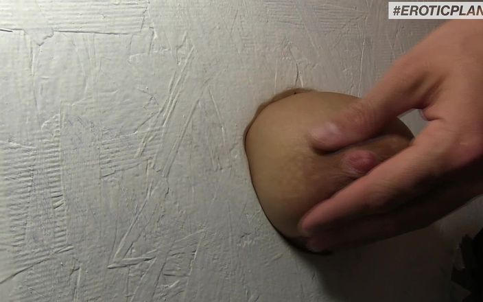 Erotic Planet X: Brylee gets to suck big cock from gloryhole while masturbating...