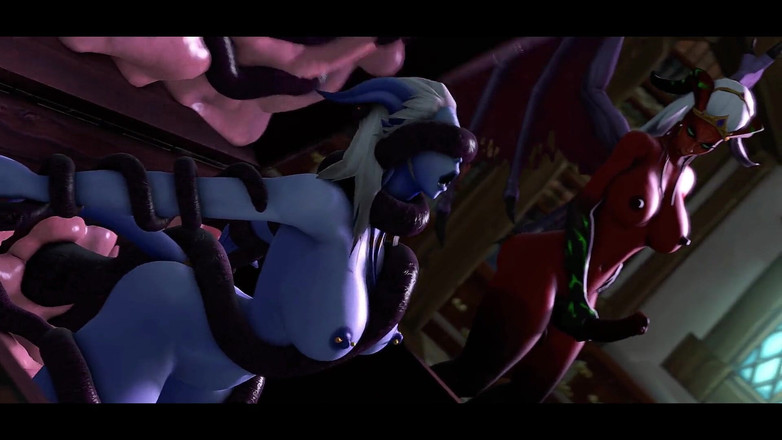 Velvixian3Futanari: Draenei a Nenasytný Succubus (futa Shemale)