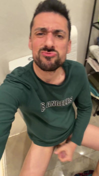 Hot Stepdaddy Jerking off in Bathroom