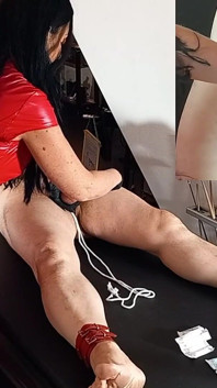 A Slave's Cock Serves as a Pincushion