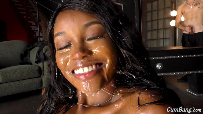 Cum Bang: Schöne ebenholz Kandie monaee Ss bläst zwölf geile typen