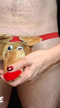 Crot di food chocolate christmas reindeer (waktunya peras sperma)