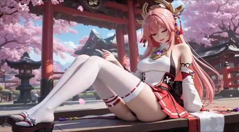 Ianimedia: Yae Miko provoca desnuda compilación de ropa interior sexy a...