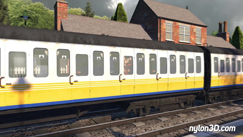 N3D animation: Treinrit met geile blondine