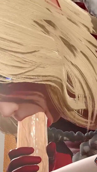 Kerst elf die hete vrouwen pijpbeurt voor grote lul op een bed 3D-animatieporno