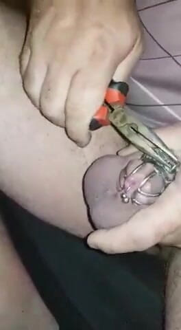 Sissy cumslut: หมุดย้ำชั่วนิรันดร์ใส่กรงควย