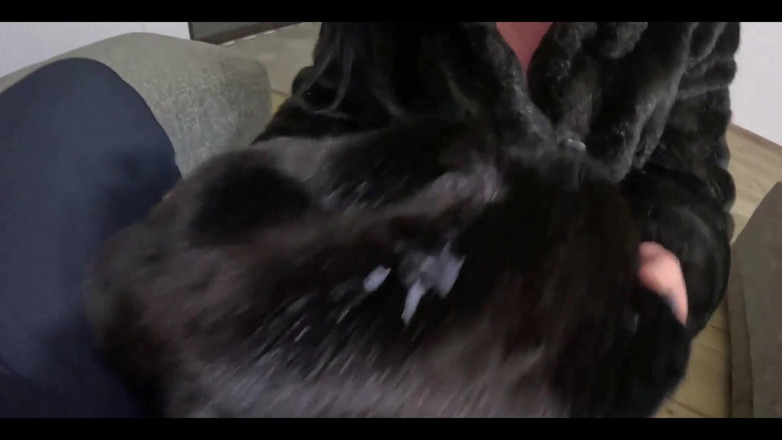 MilfyCalla: Slutty Mature Deepthroat &amp; Cum Play on My Black Coat