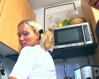German's MILF: Blonde Stepmom From Germany Riding Cock in Kitchen