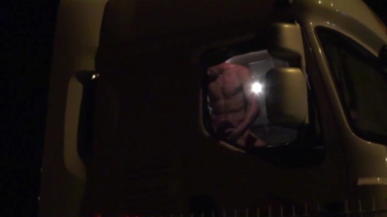 Gaybareback: Twink fucked by straight trucker in truck