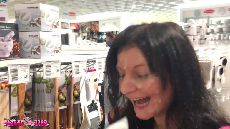 Laila Banx: Banged in the furniture store - cumwalk extreme