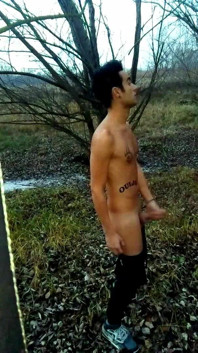 Tattooed Wanker Is Wanking at the Cruising Area
