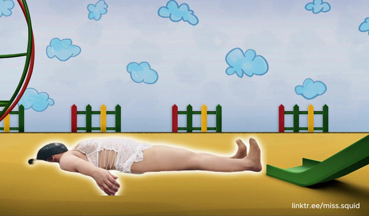 miss_squid: Miss Squid bài tập trong đồ lót màu trắng