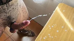 Incredible Edging Cumshot on a Table