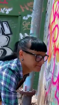 Wild outdoor anal fucking with badass chick and cop's huge dick