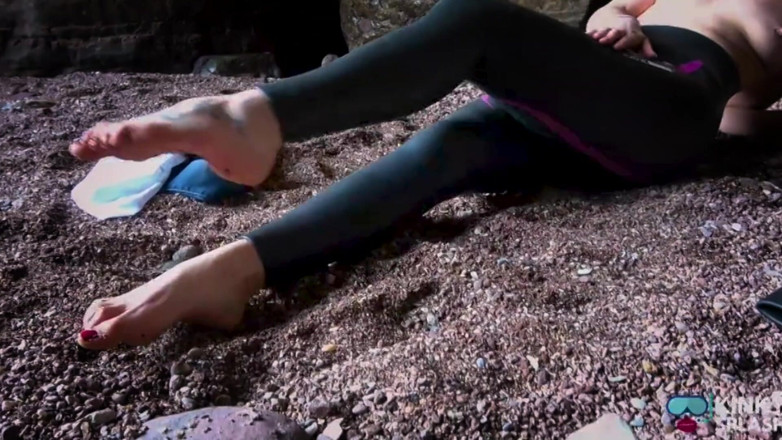 UKCuteGirl Lucy Lauren: Shiny Rubber Wetsuit Tease in Private Cave