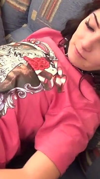 Emo Emily Uses a Large Dildo on Her Teen Pussy
