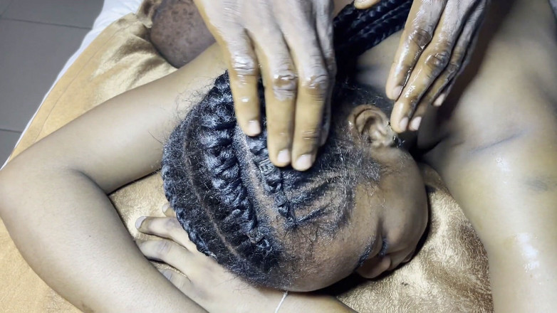 African Beauties: Hair Fetish for Ebony Teen Receiving Cum