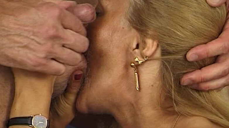 VintageXMovies: Mature Blonde Pinches Cock Head Before Deep Fingering