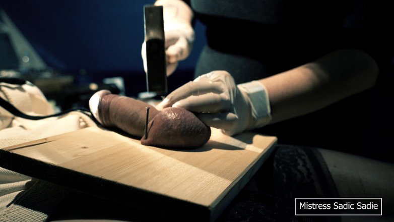 Sadic Sadie: Primera vez clavando bolas y una aguja en tu bellota.