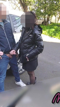 The Teacher Swallows Cock on a Public Street (dick Flash Extreme Public Action!) - Misscreamy