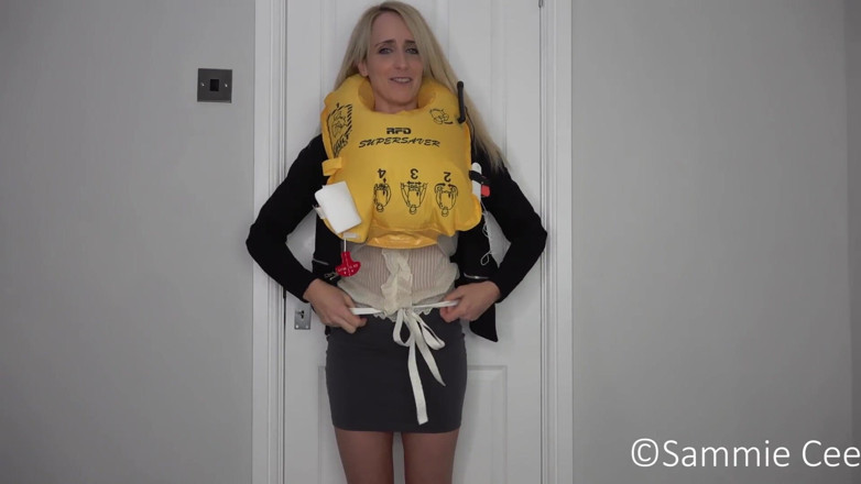 Sammie Cee: Air stewardess life jacket inflation