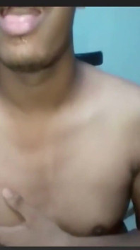 Indian Guy Jerks His Black Cock Wearing His Stepmom's Panty