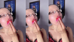 FinDom Goaldigger: Asmr Paprika Поедание перца - ASMR, очки для глаз, Gianess, помада, большие губы, рот, пища, фетиш на лицо, длинные ногти