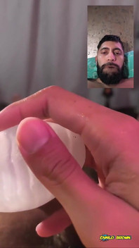 Using a Tenga Egg on My Big Uncut Cock Filling It with Cum and Letting It Drip Onto My Mouth
