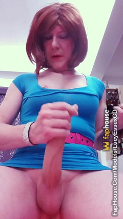 Big Cock Crossdresser Lucy Essex CD Wanking thumbnail
