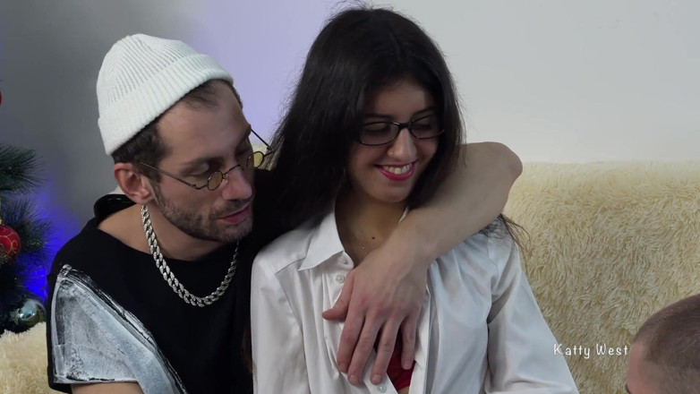 Katty West: Cuckold Licks and Cleans Pussy of His Wife's Cum After...