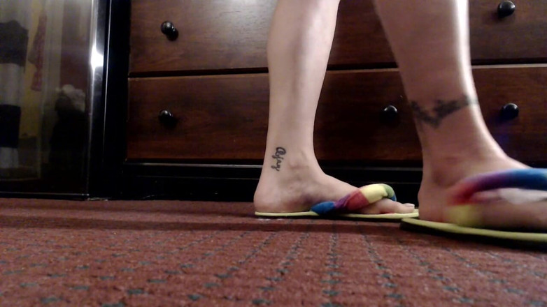 Abby Anna: 360' vista matura suole piedi flipflops