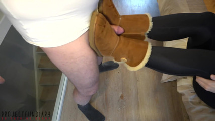 Projectsexdiary: Blowjob in Ugg boots dirty saliva mess
