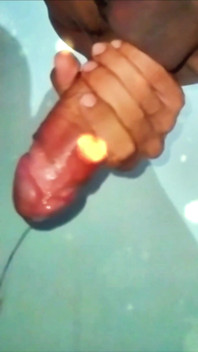 Two-hand Handjob Ends with Thick Cum Dripping in Close-up