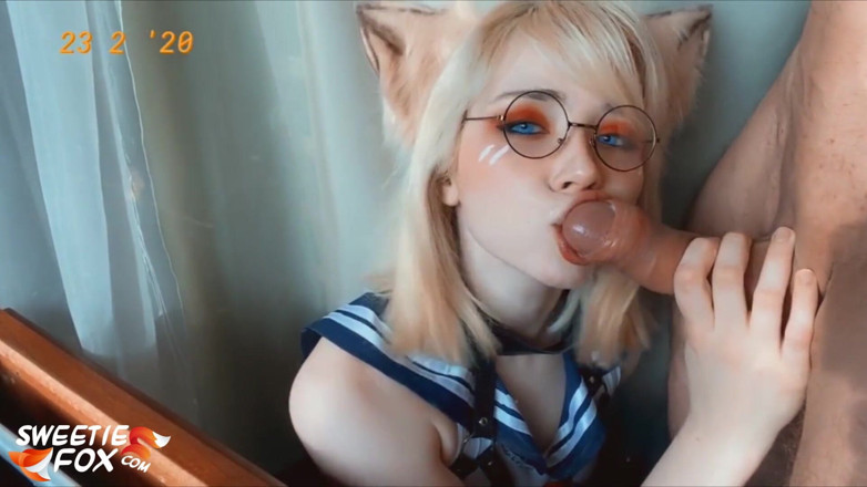 Sweetie Fox: La bella volpe succhia il cazzo e il facciale - cosplay...