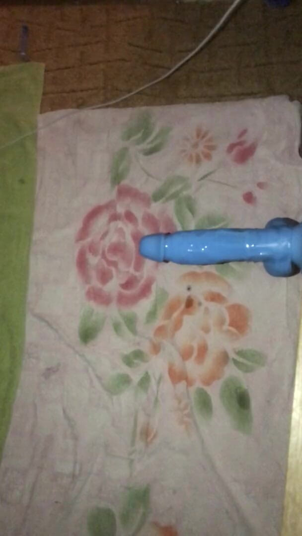 Sweethole: Riding my blue anal dildo and wear black thongs