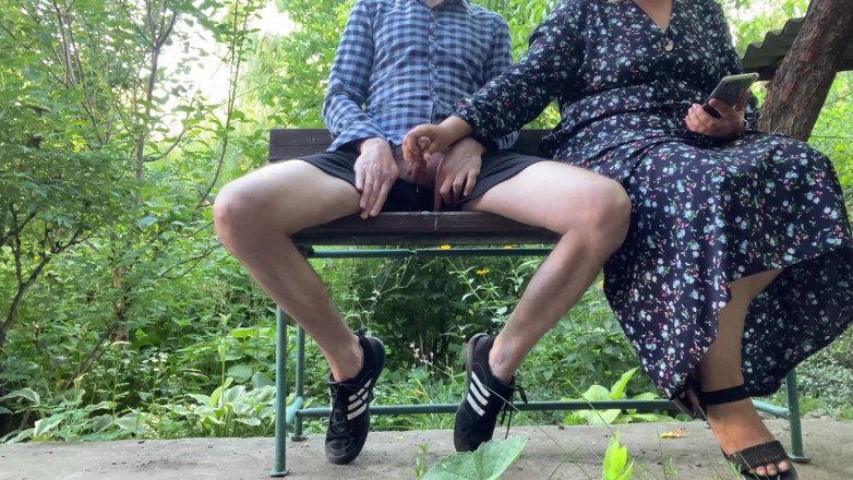 OurFetishLife: Gorgeous stepmom milf milks a big dick in the park...