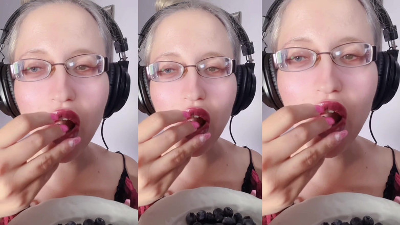 FinDom Goaldigger: Asmr blauwe bessen eten - Asmr, bril, reuzes