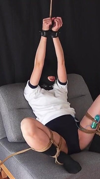 Girl in Bloomers, Restrained in an M-shape and Left Alone.