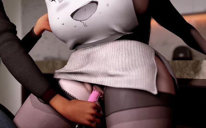 Why fuck so hard: Une pute BBW blonde aux seins énormes en 3D taquine la vieille...
