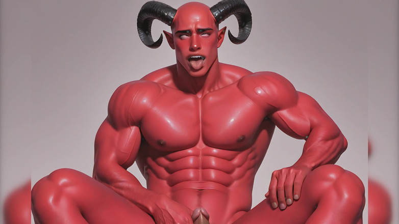 LustMen: Demonic Incubus Hilang Dalam Keseronokan Sensual. Kulit Merah dan Ahegao...