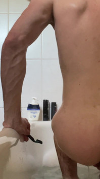 Russian Showers and Shaves His Hole and Intimate Area