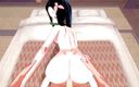 Hentai Smash: POV knullar Nezuko Kamado på golvet och kommer i hennes...