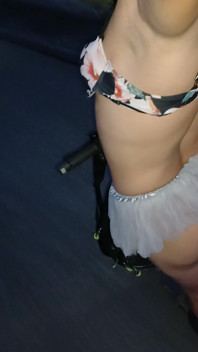My Friend Gives Me a Skirt, Panties and Bra and I Wear Them
