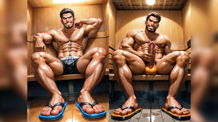 AI gay porn: Big Dick Hunk Fuck with Dildo