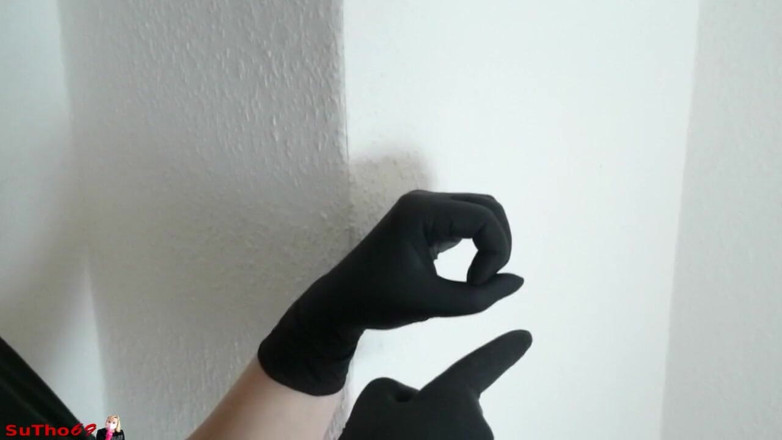 Sutho69: Stimulating you with my wet black gloves