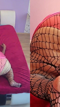 Spinnennetz-strumpfhosen-facesitting von einer SSBBW