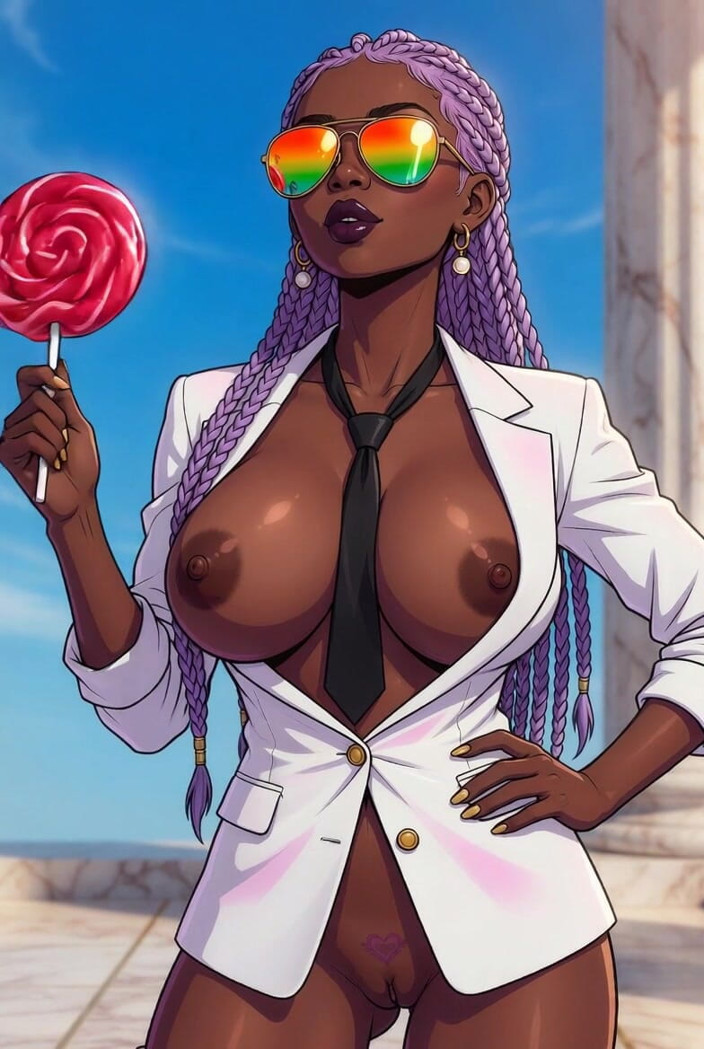 L6RD7BLU3 AI: Big Breast Executive Ebony Babe with a Tight Black Ass...