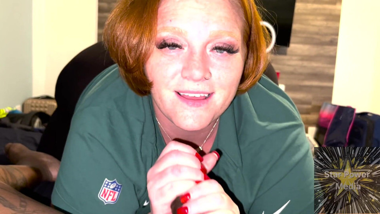 Star Power Media: Redhead SSBBW Julie Unleashes Intense POV Blowjob on Mike