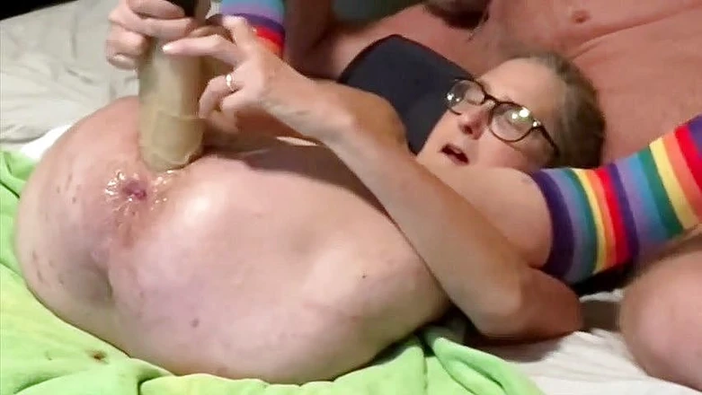 Squirting Senior: Epic Masturbation Squirt with 12 Inch Dildo